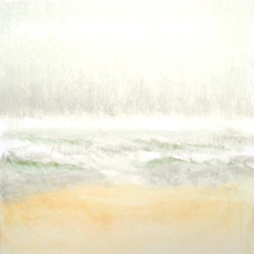 Foggy Day Beach, June 25 (sold); 
Chalk Pastel, 1995;
10 x 10 in.